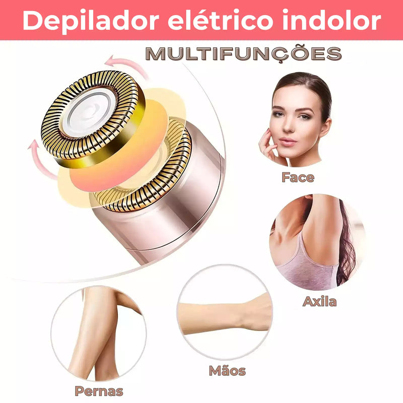 Depilador Facial Portátil Indolor - Formato de Batom