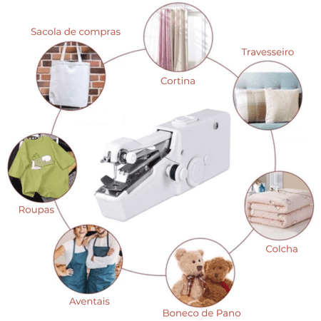 Mini Máquina de Costura Portátil a Pilha - Uso a Mão