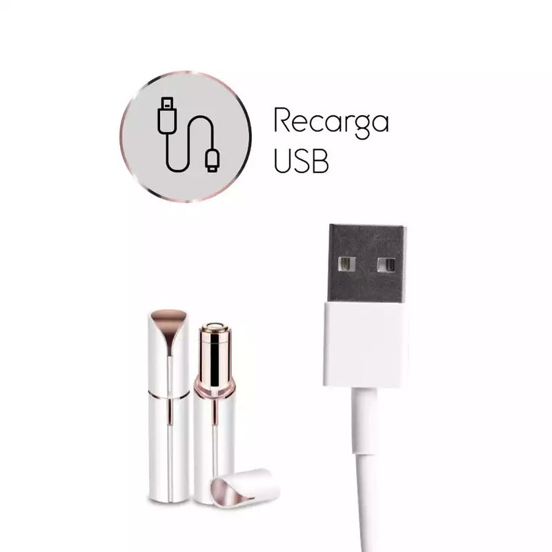 Depilador Facial Portátil Indolor - Formato de Batom