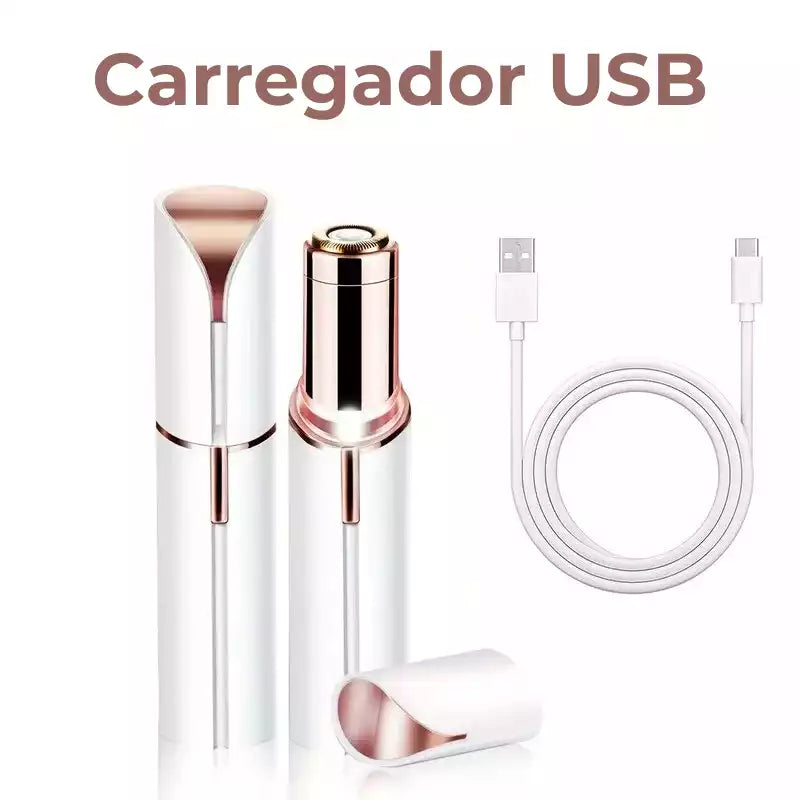 Depilador Facial Portátil Indolor - Formato de Batom