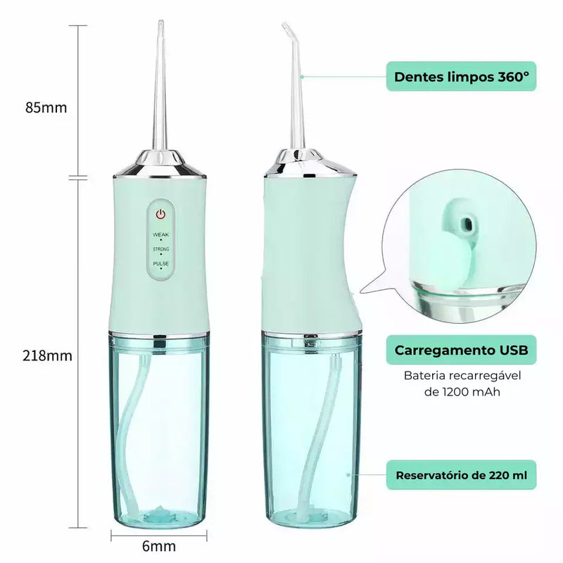 Irrigador Bucal DentalClean™ + Kit de Acessórios Grátis! + 21% de Desconto na Primeira Compra + Frete Grátis Para Todo Brasil