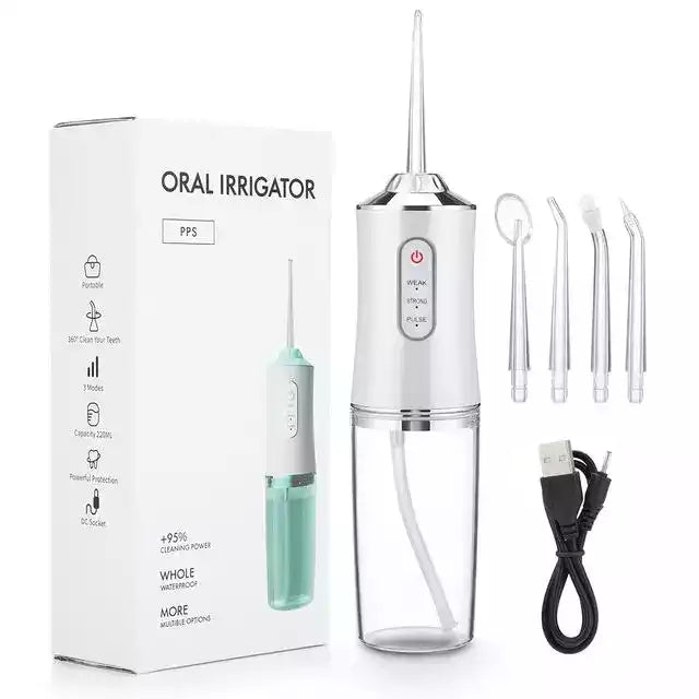 Irrigador Bucal DentalClean™ + Kit de Acessórios Grátis! + 21% de Desconto na Primeira Compra + Frete Grátis Para Todo Brasil